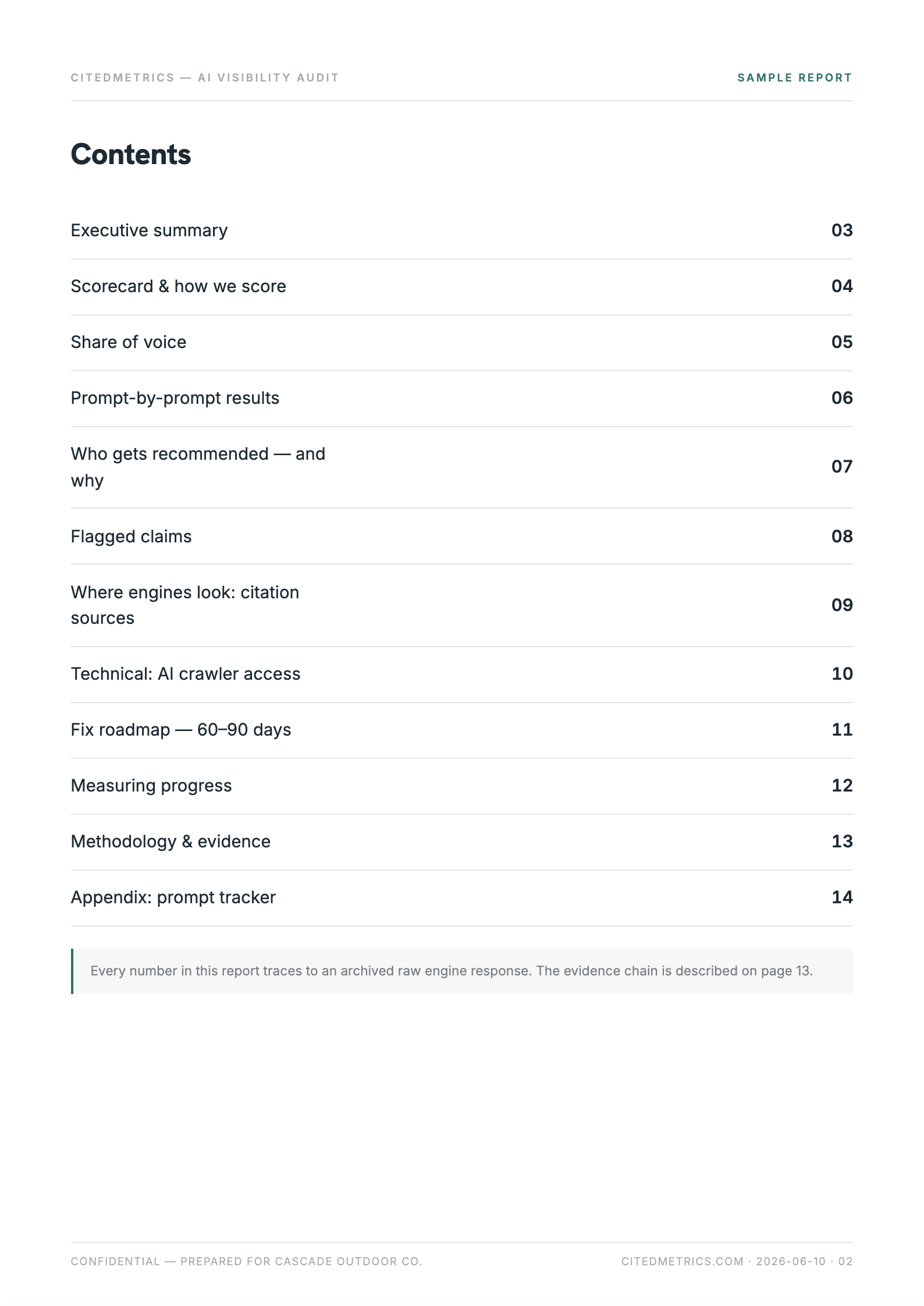 Sample report page 2